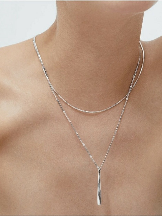 Jenny Bird Jewelry - Jenny Bird Silver Layered Teardrop Pendant Necklace